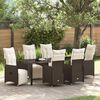 vidaXL Garten Essgruppe mit Kissen 7 pcs Braun Poly-Rattan