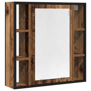 vidaXL Bad-Spiegelschrank Altholz-Optik 60x16x60 cm Holzwerkstoff