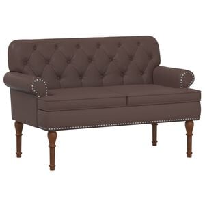 vidaXL Zweisitzer mit Knopfheftung Braun 120 x 65 x 77 cm Kunstleder