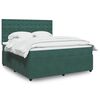 vidaXL Boxspringbett mit Matratze Dunkelgr&uuml;n 180x200 cm Samt