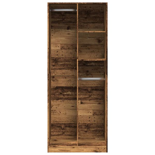 vidaXL Kleiderschrank Altholz-Optik 80x50x200 cm Holzwerkstoff