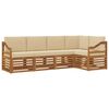 vidaXL Ecksofa Set mit Kissen 5 pcs Natur und Beige Massivholz Akazie