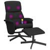 vidaXL Massagesessel mit Fu&szlig;hocker Schwarz Stoff