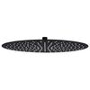 vidaXL Regenbrause Edelstahl 40 cm Rund Schwarz
