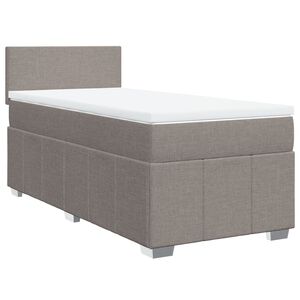 vidaXL Boxspringbett mit Matratze Taupe 90x200 cm Stoff