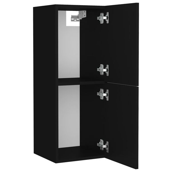 vidaXL Badezimmerschrank Schwarz 30x30x80 cm Holzwerkstoff