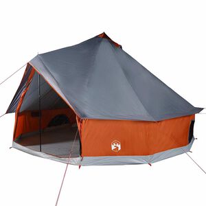 vidaXL Tipi-Familienzelt 10 Personen Grau und Orange Wasserdicht