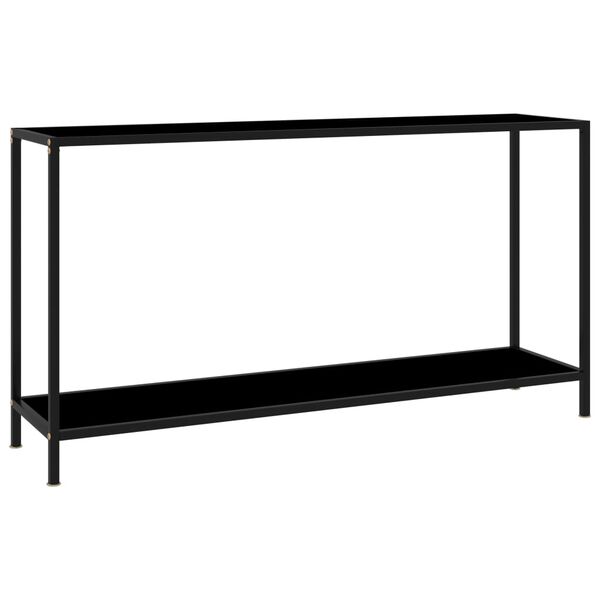 vidaXL Konsolentisch Schwarz 140x35x75 cm Hartglas