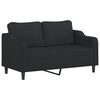 vidaXL 2-Sitzer-Sofa mit Kissen Schwarz 140 cm Stoff
