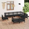 vidaXL 9-tlg. Garten-Lounge-Set Massivholz Kiefer Schwarz