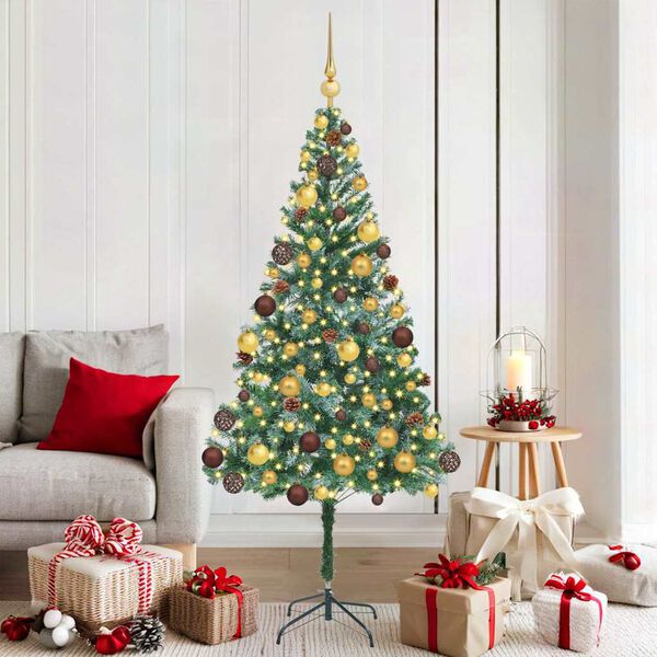 vidaXL K&uuml;nstlicher Weihnachtsbaum Gr&uuml;n 180 cm PVC und Stahl