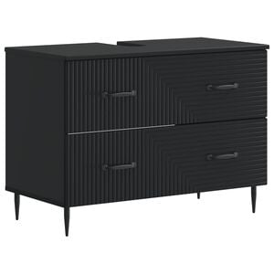 vidaXL Waschbeckenschrank HAARLEM Schwarz 82 x 41 x 58,5 cm