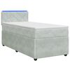 vidaXL Boxspringbett mit Matratze und LED Hellgrau 90 x 190 cm Samt
