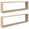 vidaXL W&uuml;rfelregale 2 Stk. Sonoma-Eiche 100x15x30 cm Holzwerkstoff
