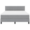 vidaXL Boxspringbett mit Matratze mit LED Hellgrau 140 x 200 cm Stoff
