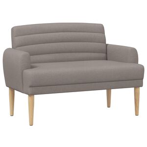 vidaXL Zweisitzer mit Knopfheftung Taupe 116 x 67 x 80 cm Stoff