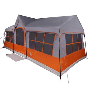 vidaXL Familienzelt mit Dach Grau und Orange 622 x 295 x 238 cm