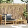 vidaXL 2-tlg. Garten-Lounge-Set mit Dunkelgrauen Kissen Bambus