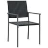 vidaXL Garten Essgruppe 3 pcs Schwarz PE-Rattan