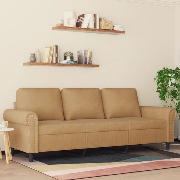 vidaXL 3-Sitzer-Sofa Braun 180 cm Samt