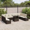 vidaXL Garten-Sofa-Set mit Speicher 11 pcs Braun Poly Rattan