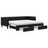 vidaXL Tagesbett Ausziehbar mit Schubladen Schwarz 80x200 cm Stoff