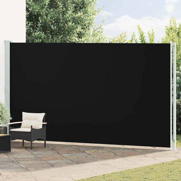 vidaXL Seitenmarkise Ausziehbar 220x600 cm Schwarz