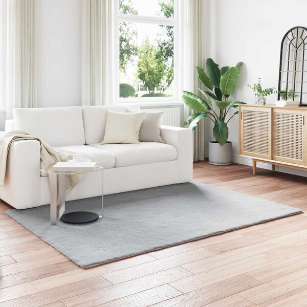 vidaXL Kunstfell Hasen Teppich Olite Grau 140 x 200 cm Polyester