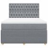 vidaXL Boxspringbett mit Matratze Hellgrau 140x190 cm Stoff