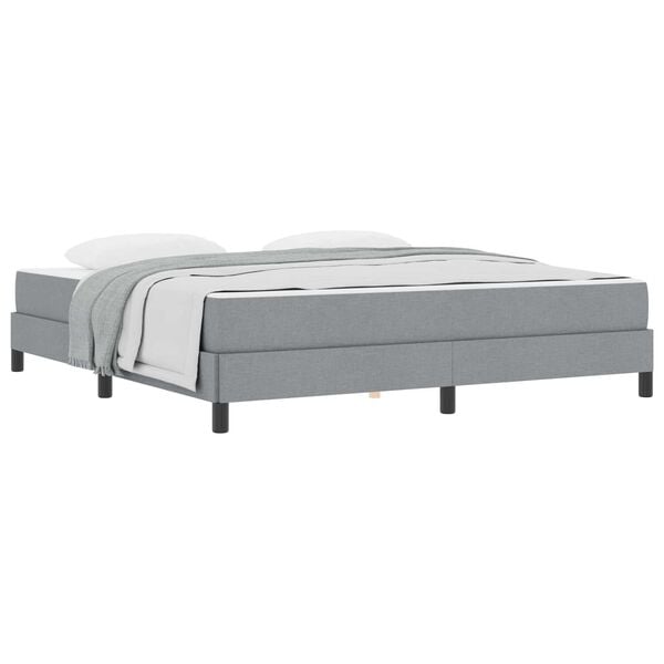 vidaXL Boxspringbett mit Matratze Hellgrau 180 x 200 cm Stoff