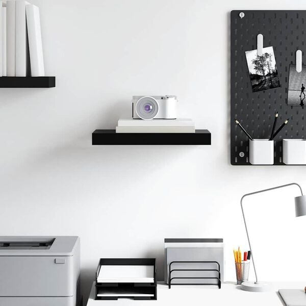 vidaXL Schwebendes Wandregal Schwarz 40x23x3,8 cm MDF