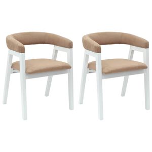 vidaXL Esszimmerst&uuml;hle 2 stk. Massives Gummiholz Wei&szlig; 54 x 57 x 73 cm
