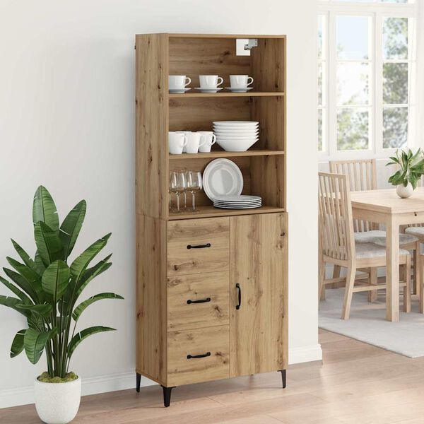 vidaXL Highboard Artisan-Eiche 69,5 x 34 x 180 cm Holzwerkstoff