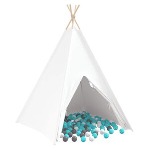vidaXL Teepee Zelt Wei&szlig; 120 x 120 x 150 cm Stoff und Plastik