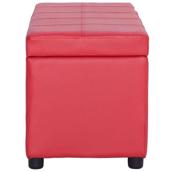 vidaXL Bank mit Staufach 116 cm Rot Kunstleder