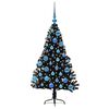 vidaXL K&uuml;nstlicher vorbeleuchteter Weihnachtsbaum Schwarz 120 cm PVC