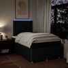 vidaXL Boxspringbett mit Matratze Schwarz 120x190 cm Stoff