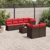 vidaXL 8-tlg. Garten-Sofagarnitur mit Kissen Braun Poly Rattan