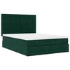 vidaXL Ottoman-Bett mit Matratzen & LEDs Dunkelgr&uuml;n 140x190 cm Samt