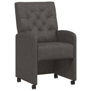 vidaXL Esszimmerst&uuml;hle mit Rollen 2 stk. Kunstleder Schwarz