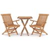 vidaXL 3-tlg. Garten-Essgruppe Massivholz Teak