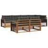 vidaXL Outdoor-Sofagarnitur mit Kissen 7 pcs Natur und Anthrazit