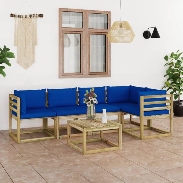 vidaXL 6-tlg. Garten-Lounge-Set mit Kissen Kiefernholz Impr&auml;gniert