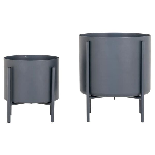 House Nordic 2-tlg. Blumentopf-Set Pavia Grau