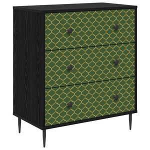 vidaXL Kommode GELEEN Smaragd geometrisches Muster 66 x 36,5 x 76 cm