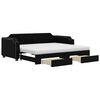 vidaXL Tagesbett Ausziehbar mit Schubladen Schwarz 80x200 cm Stoff