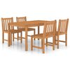 vidaXL 5-teiliges Garten-Ess-Set 150 x 90 cm Massivholz Teak