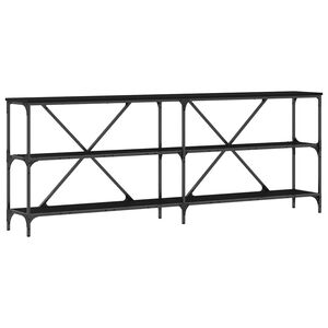 vidaXL Konsolentisch mit Regal Schwarz Eichen-Optik 200 x 30 x 75 cm