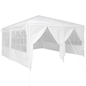 vidaXL Party-Zelt Wei&szlig; 400 x 400 x 266 cm Polyethylen