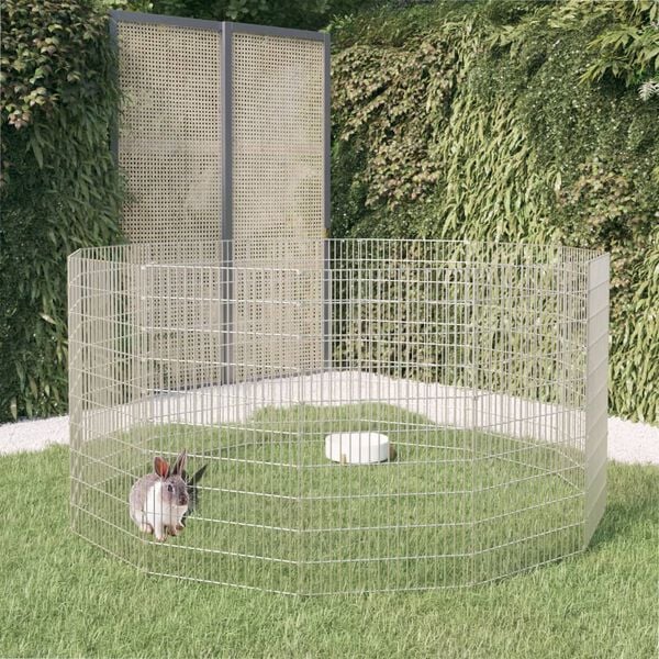 vidaXL Freilaufgehege f&uuml;r Tiere 12-teilig 54x100 cm Verzinktes Eisen